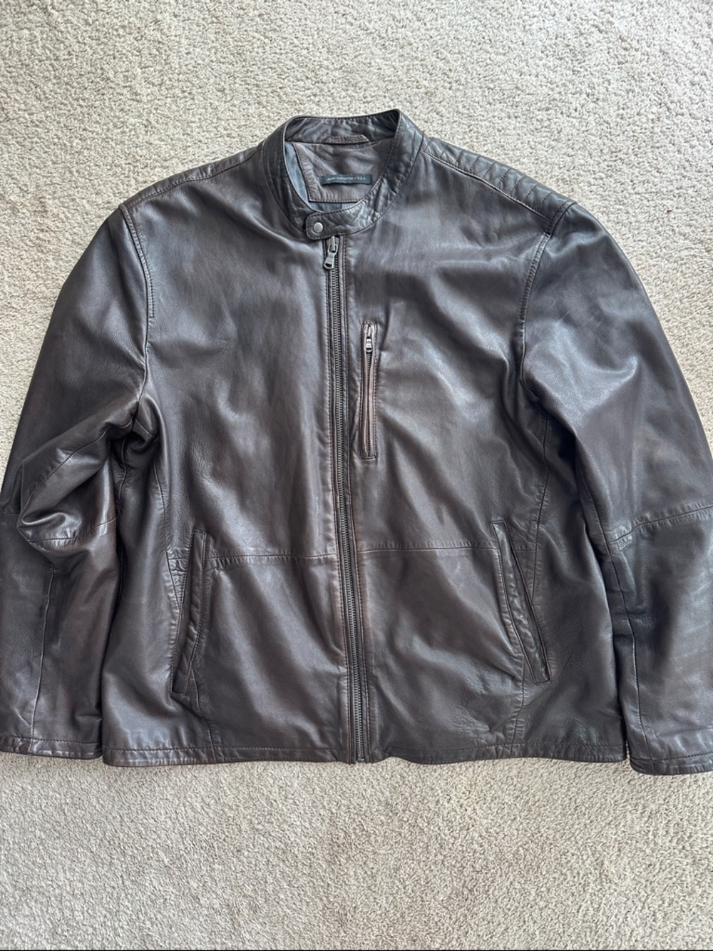 Men’s John Varvatos lightweight leather moto jacket - XXL
